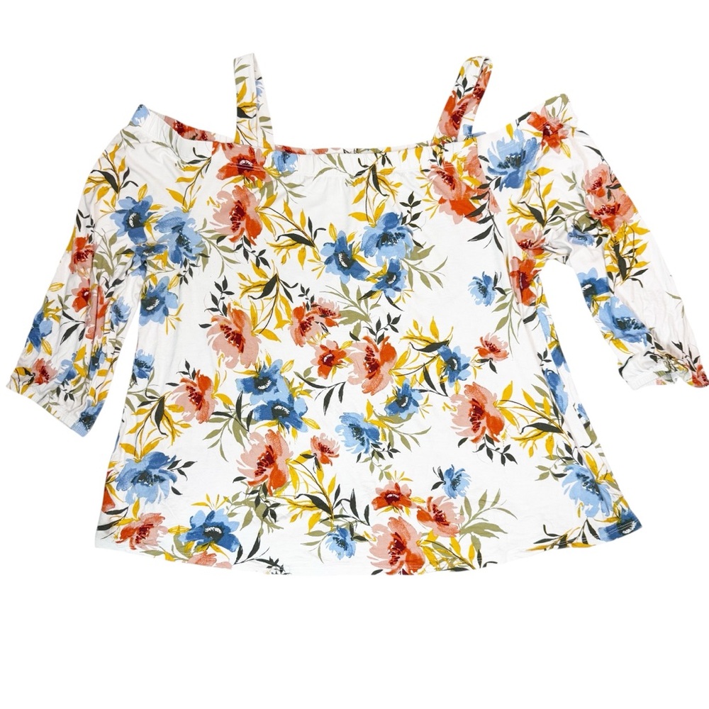 Lane Bryant‎ Cold Shoulder Floral Swing Tee size 18/20